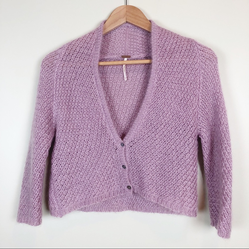 Free People Lavender Cardigan Sweater